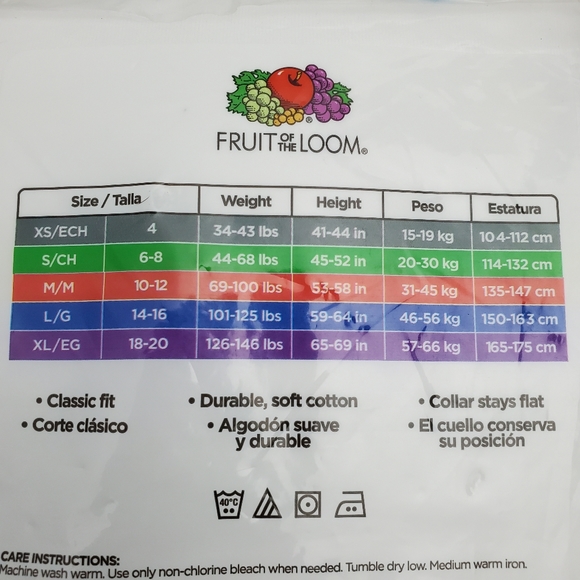 Fruit of The Loom 8 Pack Boy Cotton Crew Neck White T-shirts - Picture 4 of 4